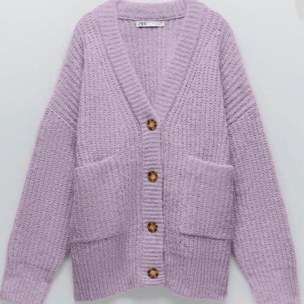 Zara Chunky Knit Oversized Cardigan